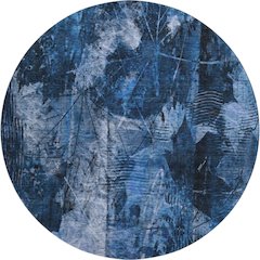 Premium Machine Washable Mayfield  Navy 8' x 8' Round Rug