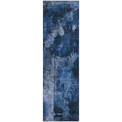 Premium Machine Washable Mayfield  Navy 2'3" x 7'6" Runner Rug