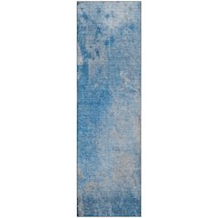 Premium Machine Washable Mayfield  Blue 2'3" x 7'6" Runner Rug