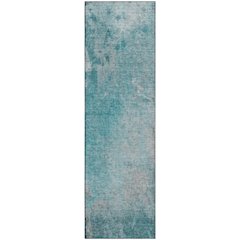 Premium Machine Washable Mayfield  Teal 2'3" x 7'6" Runner Rug