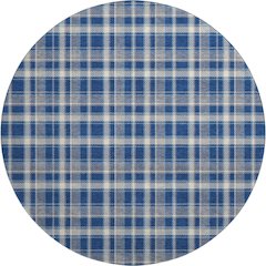 Premium Machine Washable Mayfield  Navy 8' x 8' Round Rug