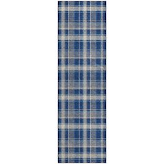 Premium Machine Washable Mayfield  Navy 2'3" x 7'6" Runner Rug