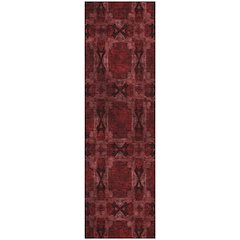 Premium Machine Washable Mayfield  Burgundy 2'3" x 7'6" Runner Rug