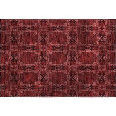 Premium Machine Washable Mayfield  Burgundy 1'8" x 2'6" Rug