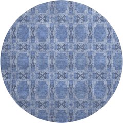 Premium Machine Washable Mayfield  Denim 8' x 8' Round Rug