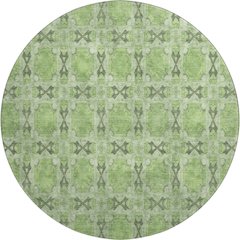 Premium Machine Washable Mayfield  Green 8' x 8' Round Rug