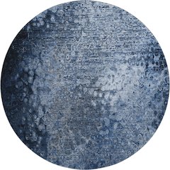 Premium Machine Washable Mayfield  Blue 8' x 8' Round Rug