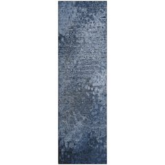 Premium Machine Washable Mayfield  Blue 2'3" x 7'6" Runner Rug