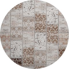 Premium Machine Washable Mayfield  Beige 8' x 8' Round Rug