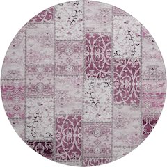 Premium Machine Washable Mayfield  Burgundy 8' x 8' Round Rug