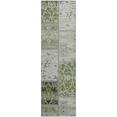 Premium Machine Washable Mayfield  Green 2'3" x 7'6" Runner Rug