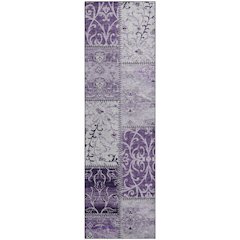 Premium Machine Washable Mayfield  Purple 2'3" x 7'6" Runner Rug
