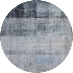 Premium Machine Washable Mayfield  Navy 8' x 8' Round Rug
