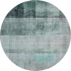 Premium Machine Washable Mayfield  Teal 8' x 8' Round Rug