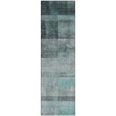 Premium Machine Washable Mayfield  Teal 2'3" x 7'6" Runner Rug
