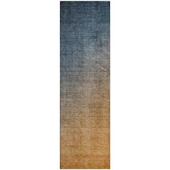 Premium Machine Washable Mayfield  Navy 2'3" x 7'6" Runner Rug