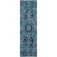 Premium Machine Washable Mayfield  Blue 2'3" x 7'6" Runner Rug