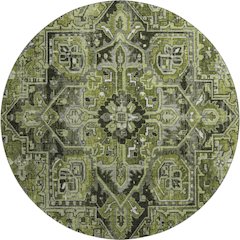 Premium Machine Washable Mayfield  Olive 8' x 8' Round Rug