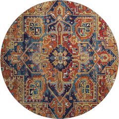 Premium Machine Washable Mayfield  Paprika 8' x 8' Round Rug