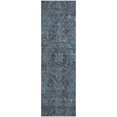 Premium Machine Washable Mayfield  Navy 2'3" x 7'6" Runner Rug