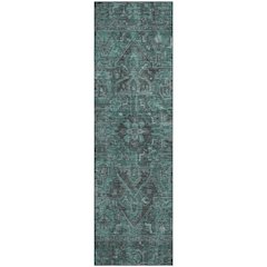 Premium Machine Washable Mayfield  Turquoise 2'3" x 7'6" Runner Rug