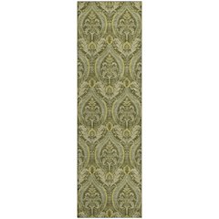 Premium Machine Washable Mayfield  Green 2'3" x 7'6" Runner Rug