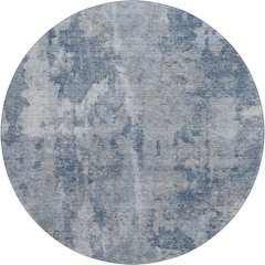 Premium Machine Washable Mayfield  Blue 8' x 8' Round Rug