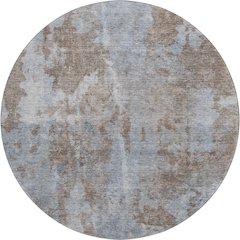 Premium Machine Washable Mayfield  Brown 8' x 8' Round Rug