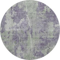 Premium Machine Washable Mayfield  Purple 8' x 8' Round Rug