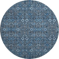 Premium Machine Washable Mayfield  Blue 8' x 8' Round Rug