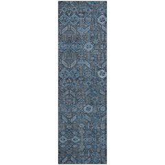 Premium Machine Washable Mayfield  Blue 2'3" x 7'6" Runner Rug