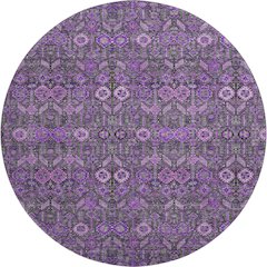 Premium Machine Washable Mayfield  Purple 8' x 8' Round Rug