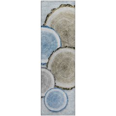 Premium Machine Washable Mayfield  Blue 2'3" x 7'6" Runner Rug