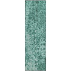 Premium Machine Washable Mayfield  Teal 2'3" x 7'6" Runner Rug