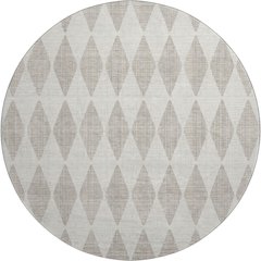 Premium Machine Washable Mayfield  Beige 8' x 8' Round Rug