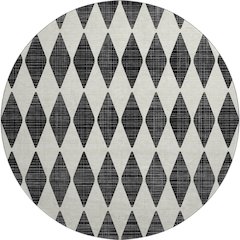 Premium Machine Washable Mayfield  Black 8' x 8' Round Rug