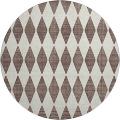 Premium Machine Washable Mayfield  Brown 8' x 8' Round Rug