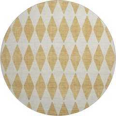 Premium Machine Washable Mayfield  Gold 8' x 8' Round Rug