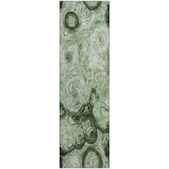 Premium Machine Washable Mayfield  Green 2'3" x 7'6" Runner Rug