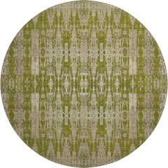 Premium Machine Washable Mayfield  Olive 8' x 8' Round Rug