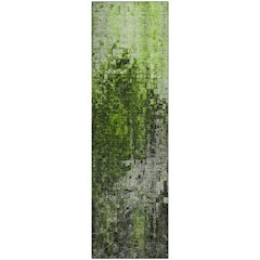 Premium Machine Washable Mayfield  Green 2'3" x 7'6" Runner Rug