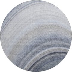 Premium Machine Washable Mayfield  Blue 8' x 8' Round Rug