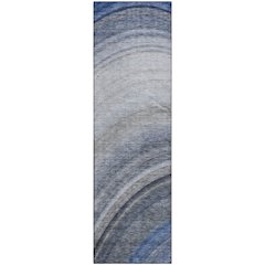 Premium Machine Washable Mayfield  Blue 2'3" x 7'6" Runner Rug