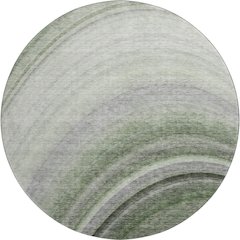 Premium Machine Washable Mayfield  Green 8' x 8' Round Rug
