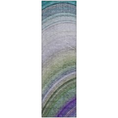 Premium Machine Washable Mayfield  Teal 2'3" x 7'6" Runner Rug
