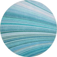 Premium Machine Washable Mayfield  Teal 8' x 8' Round Rug