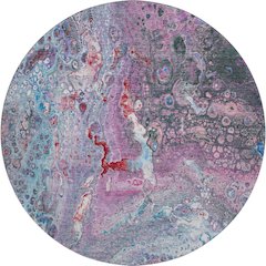Premium Machine Washable Mayfield  Blue 8' x 8' Round Rug