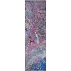 Premium Machine Washable Mayfield  Blue 2'3" x 7'6" Runner Rug