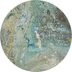 Premium Machine Washable Mayfield  Teal 8' x 8' Round Rug