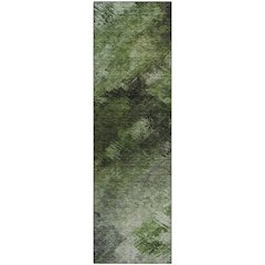 Premium Machine Washable Mayfield  Green 2'3" x 7'6" Runner Rug